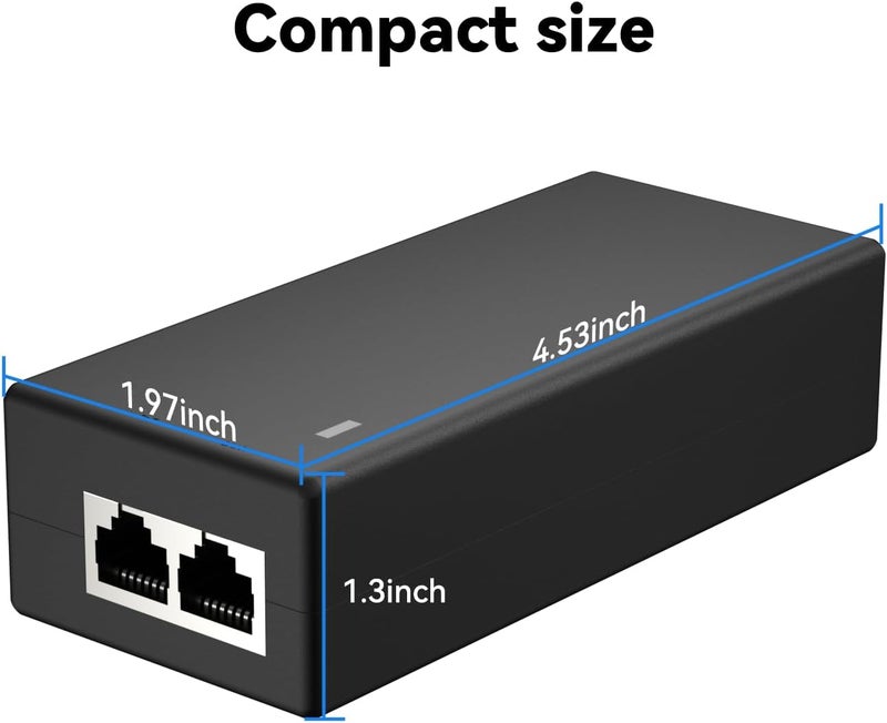 AUMOX PRO 2.5G PoE+ Injector 30W | Convert Non-PoE to PoE Adapter 10/100/1000/2500Mbps | 802.3af/at Compliant | Plug & Play | 100m (328ft) Range (2.5G 30W) - Image 5